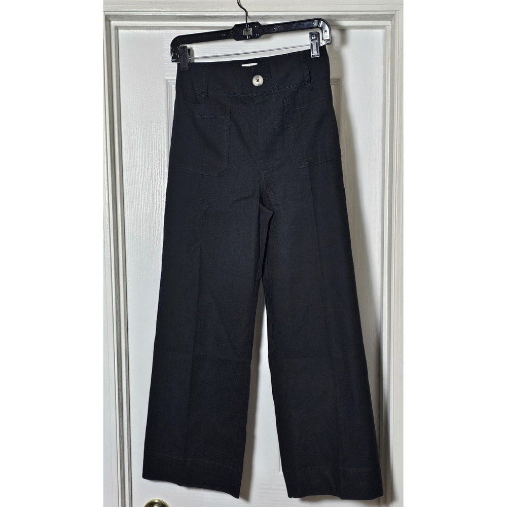Anthropologie Maeve Black Cropped Wide-Leg Jeans